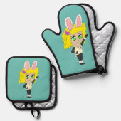 chibi bunnygirl ovenwant & pannenlap set (Voorkant / Achterkant)
