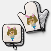 chibi bunnygirl ovenwant & pannenlap set (Voorkant / Achterkant)