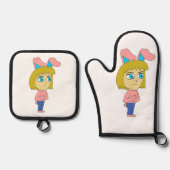 chibi bunnygirl ovenwant & pannenlap set (Voorkant)