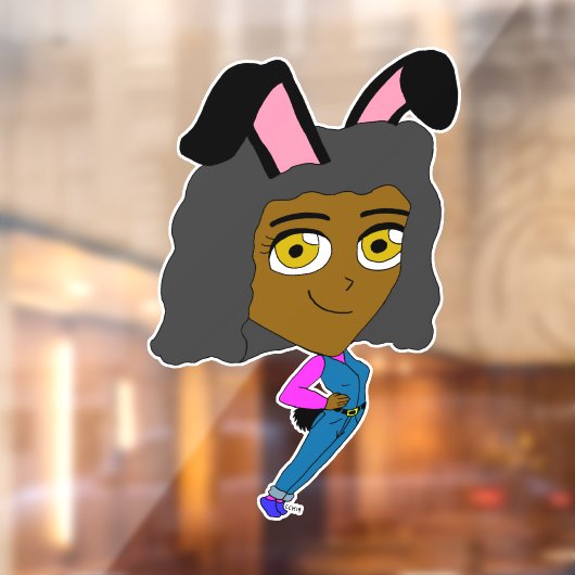 chibi bunnygirl raamsticker (Vel 2)