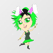 chibi bunnygirl raamsticker (Vel)