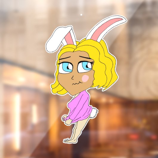 chibi bunnygirl raamsticker (Vel 2)