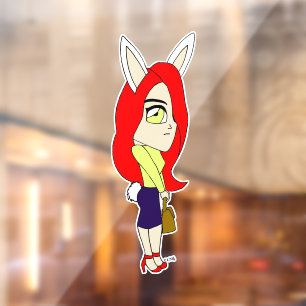 chibi bunnygirl raamsticker