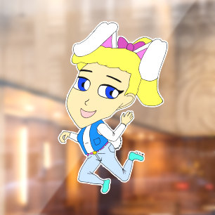 chibi bunnygirl raamsticker