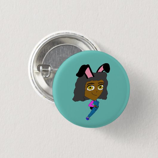 chibi bunnygirl ronde button 3,2 cm (Voorkant /achterkant)
