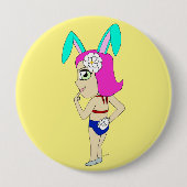 chibi bunnygirl ronde button 4,0 cm (Voorkant)