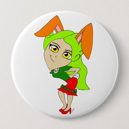 chibi bunnygirl ronde button 4,0 cm (Voorkant)