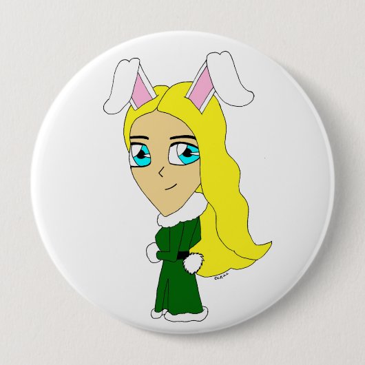 chibi bunnygirl ronde button 4,0 cm (Voorkant)