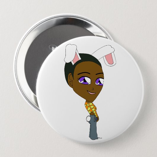 chibi bunnygirl ronde button 4,0 cm (Voorkant /achterkant)