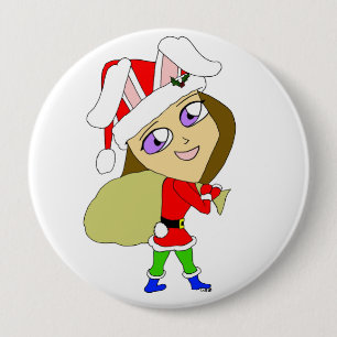 chibi bunnygirl ronde button 4,0 cm