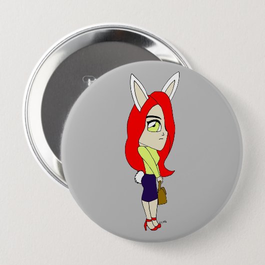 chibi bunnygirl ronde button 4,0 cm (Voorkant /achterkant)
