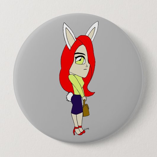 chibi bunnygirl ronde button 4,0 cm (Voorkant)