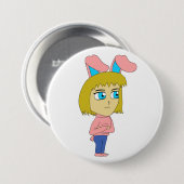 chibi bunnygirl ronde button 7,6 cm (Voorkant /achterkant)