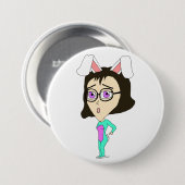 chibi bunnygirl ronde button 7,6 cm (Voorkant /achterkant)