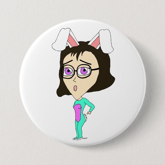 chibi bunnygirl ronde button 7,6 cm (Voorkant)