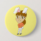 chibi bunnygirl ronde button 7,6 cm (Voorkant)