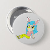 chibi bunnygirl ronde button 7,6 cm (Voorkant /achterkant)