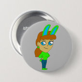 chibi bunnygirl ronde button 7,6 cm (Voorkant /achterkant)