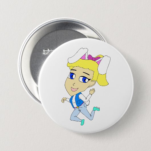 chibi bunnygirl ronde button 7,6 cm (Voorkant /achterkant)