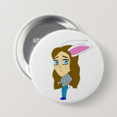 chibi bunnygirl ronde button 7,6 cm (Voorkant /achterkant)