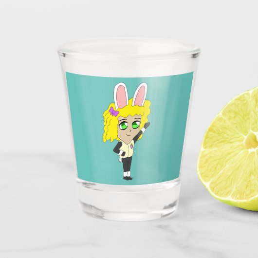 chibi bunnygirl shot glas (Voorkant)