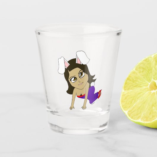 chibi bunnygirl shot glas (Voorkant)