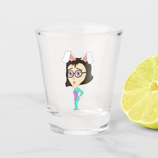chibi bunnygirl shot glas (Voorkant)