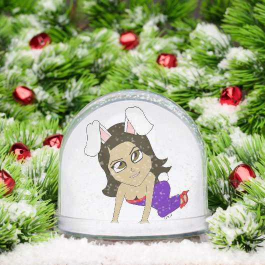 chibi bunnygirl sneeuwbol (Kerstmis)
