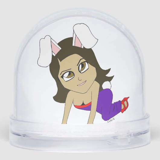 chibi bunnygirl sneeuwbol (Achterkant)