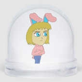 chibi bunnygirl sneeuwbol (Achterkant)