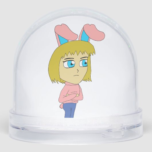 chibi bunnygirl sneeuwbol (Achterkant)