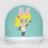 chibi bunnygirl sneeuwbol (Achterkant)