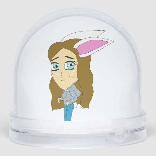 chibi bunnygirl sneeuwbol (Achterkant)