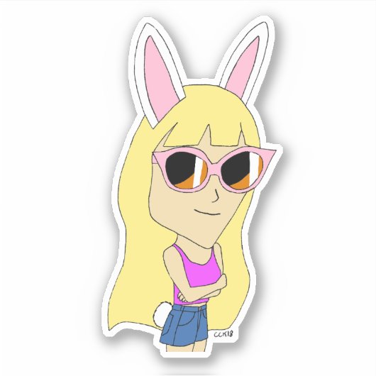 chibi bunnygirl sticker (Voorkant)