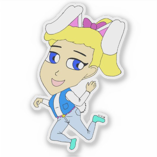 chibi bunnygirl sticker (Voorkant)