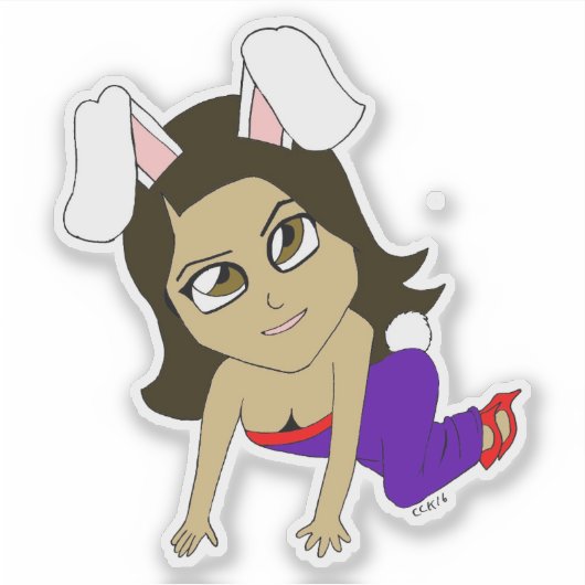 chibi bunnygirl sticker (Voorkant)