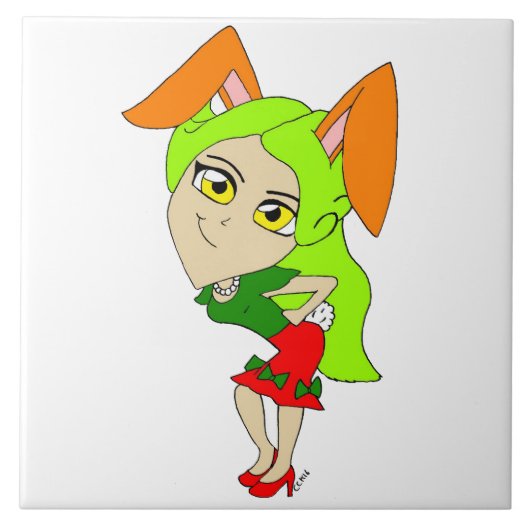 chibi bunnygirl tegeltje (Voorkant)