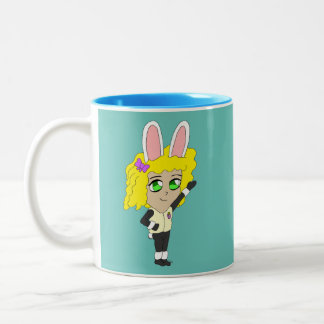 chibi bunnygirl tweekleurige koffiemok