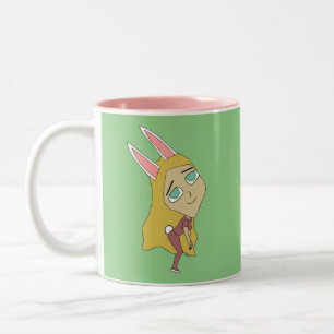 chibi bunnygirl tweekleurige koffiemok