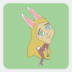 chibi bunnygirl vierkante sticker