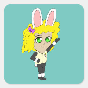 chibi bunnygirl vierkante sticker