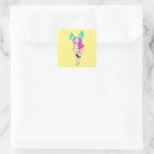 chibi bunnygirl vierkante sticker (Tas)
