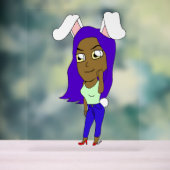 Chibi Bunnymeisje Acryl Bord (Neutraal)