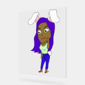 Chibi Bunnymeisje Acryl Bord (Hoek)