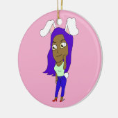 Chibi Bunnymeisje Keramisch Ornament (Links)
