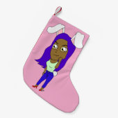 Chibi Bunnymeisje Kleine Kerstsok (Voorkant (Hangend))