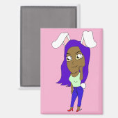 Chibi Bunnymeisje Magneet (Voorkant / Achterkant)