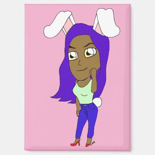 Chibi Bunnymeisje Magneet (Voorkant)