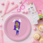 Chibi Bunnymeisje Papieren Bordje (Feest)