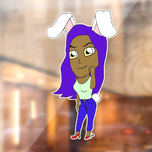 Chibi Bunnymeisje Raamsticker
